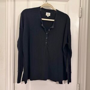 Aerie Charcoal Long Sleeve Henley Top